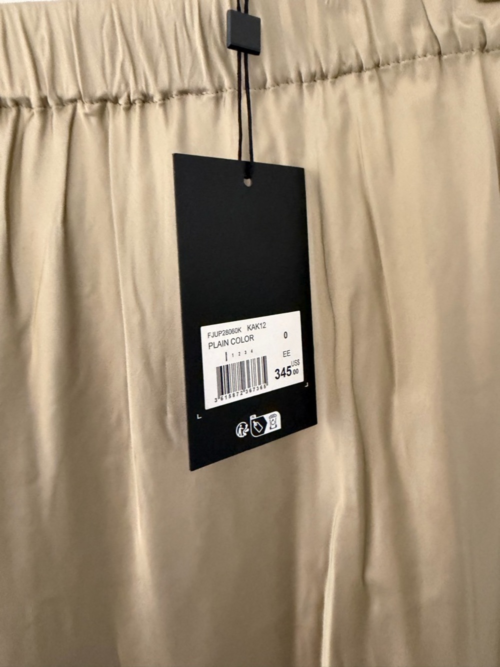 The Kooples Midi Skirt Size 0 Khaki Green Lace Trim Satin
Elastic Waist NWT - Picture 6 of 11